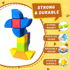 Storage box keeps Pairez Toys magnetic blocks organized and portable.