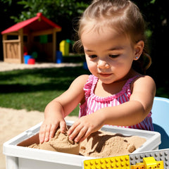Pairez Toys small activity table storage space helps keep toys organized.