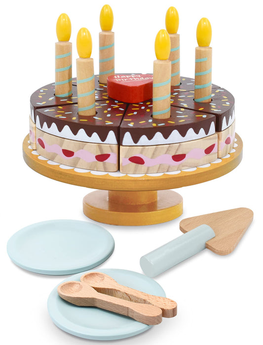 PairPear birthday cake playset cake slices for realistic pretend celebrations