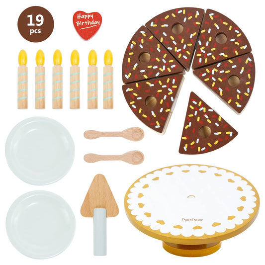 PairPear birthday cake playset cake stand for a ready-to-display party centerpiece