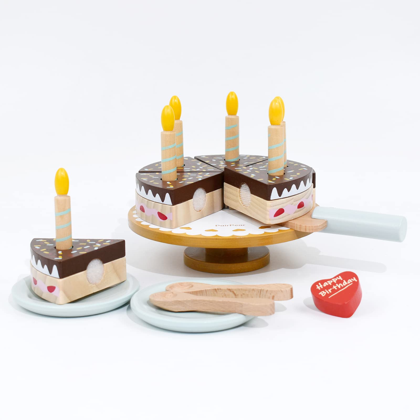 PairPear birthday cake playset plates and spoons encourage sharing during play