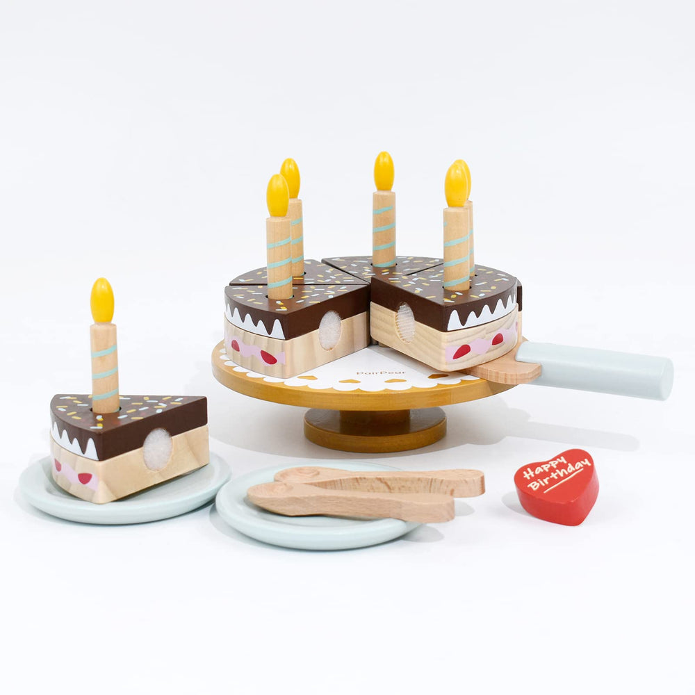 PairPear birthday cake playset plates and spoons encourage sharing during play