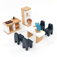 PairPear wooden family dolls add lifelike role-play to kids' dollhouse adventures