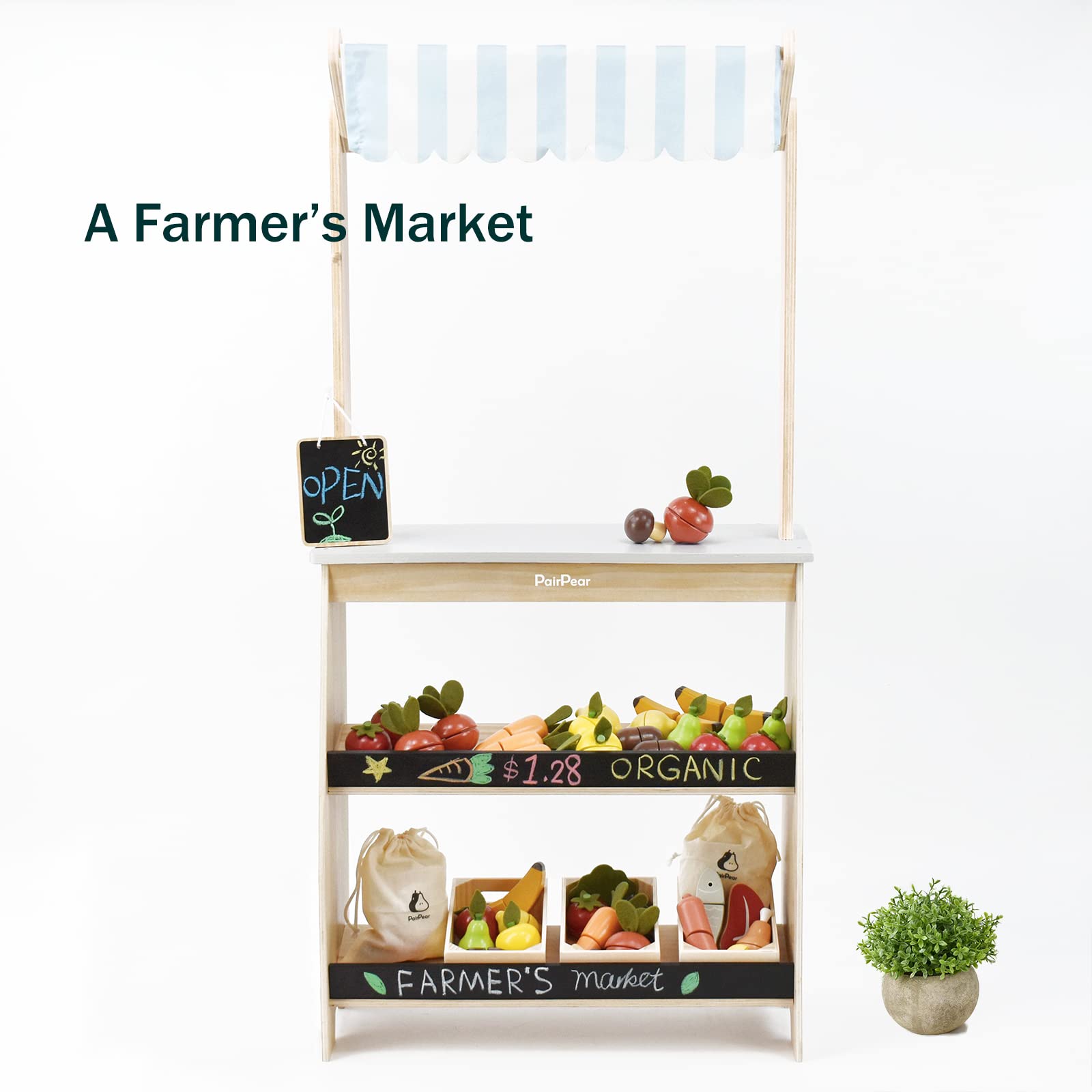 PairPear kid playing grocery scene to encourage social, imaginative play