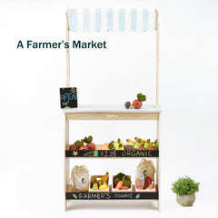 PairPear kid playing grocery scene to encourage social, imaginative play