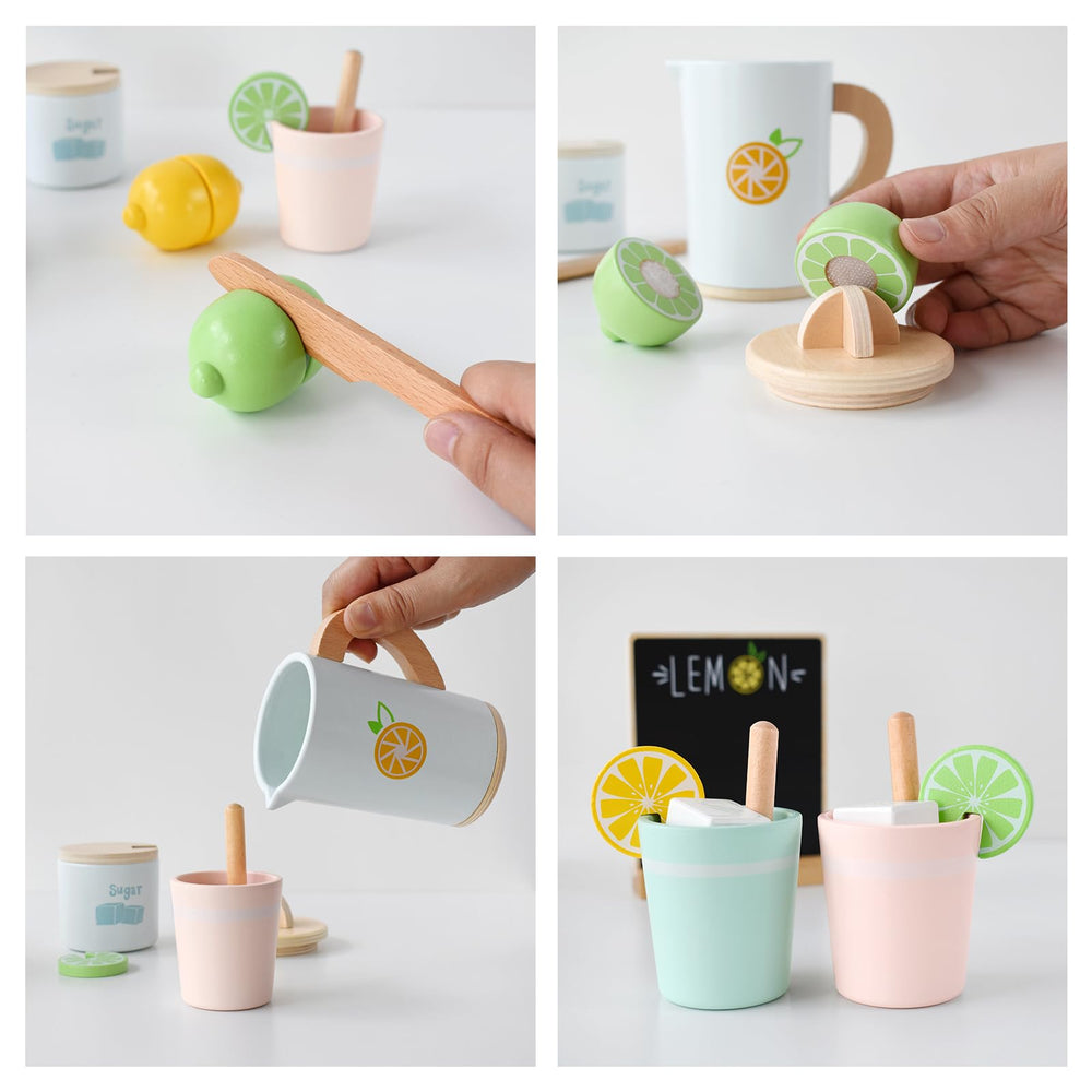 PairPear kitchen market pretend play setup for children to explore shopping.