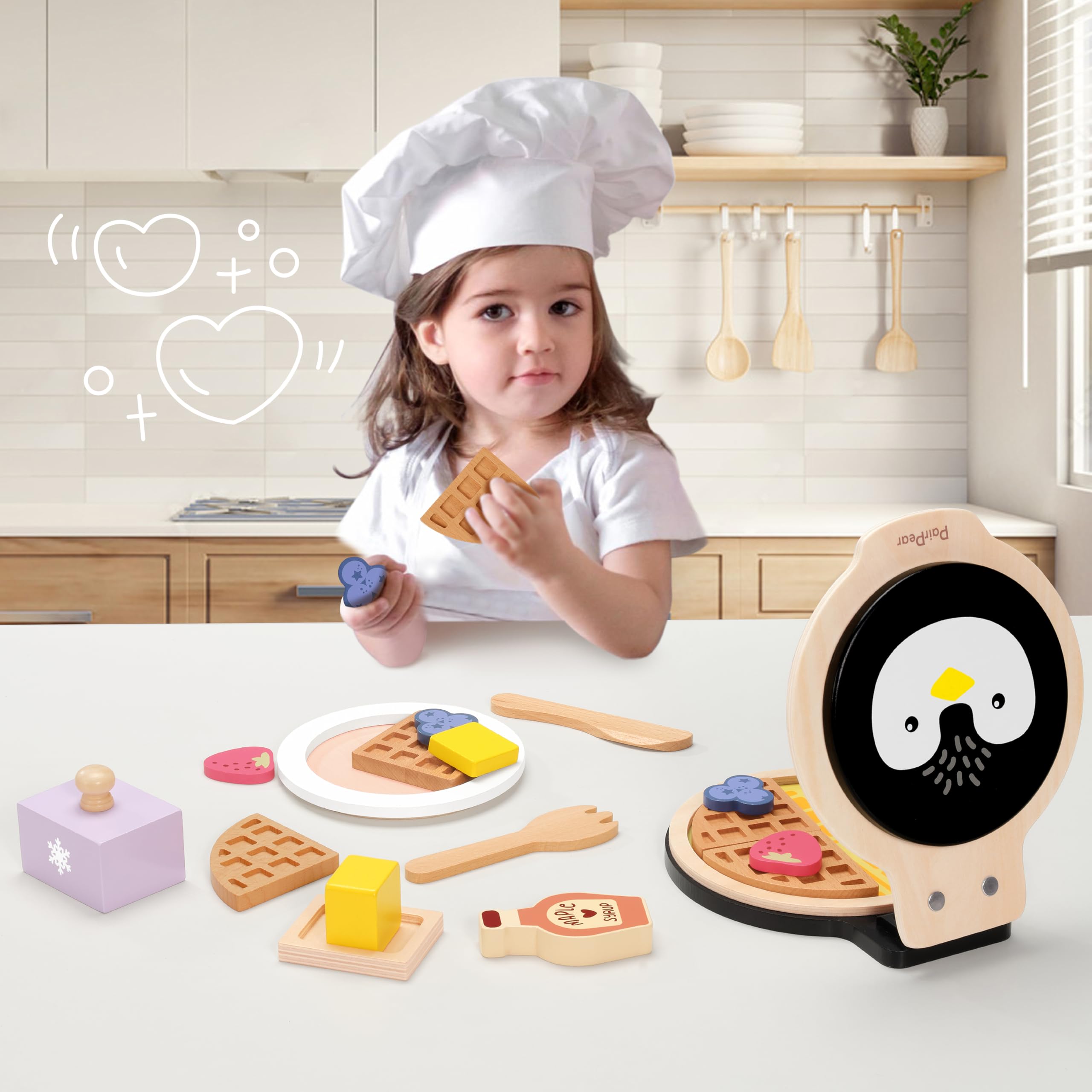 PairPear strawberry slices brighten pretend breakfast scenes