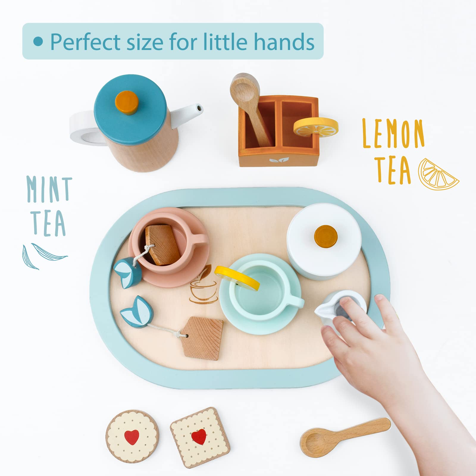 PairPear tea set cups and saucers invite little hosts to serve