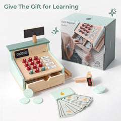 PairPear wooden cash register packaging highlighting safe materials