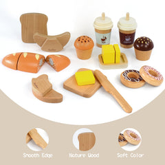 PairPear wooden croissant and baguette toys spark creative cafe pretend play.