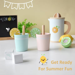 PairPear wooden cups, lemons, and slices for hands-on play.