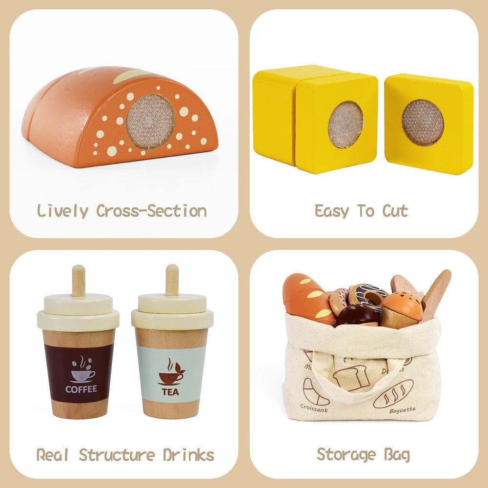 PairPear wooden knife and items for safe, durable cooking play.