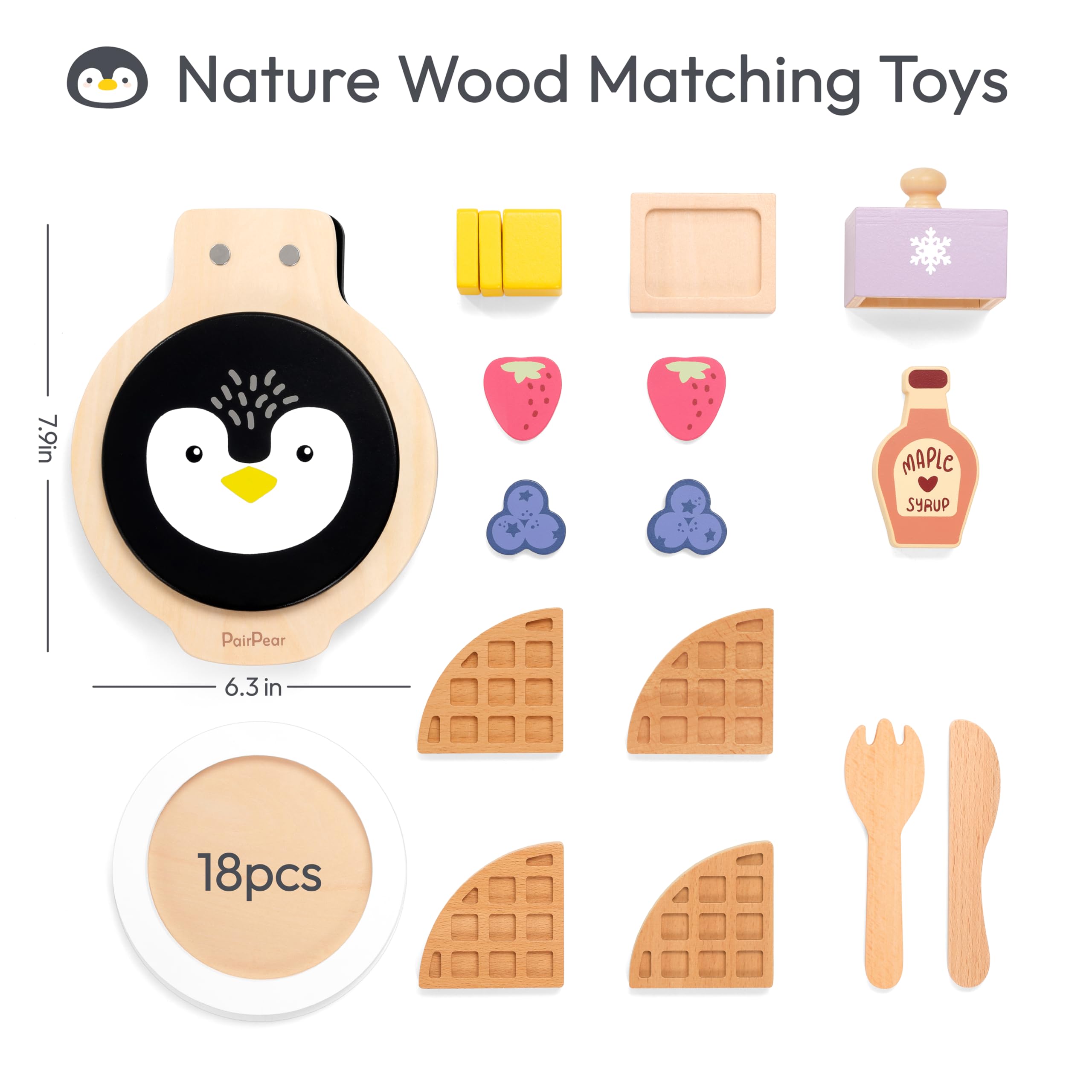 PairPear wooden knife and fork set for safe role-playing