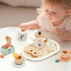 PairPear gift-box packaging showcasing a complete wooden tea set