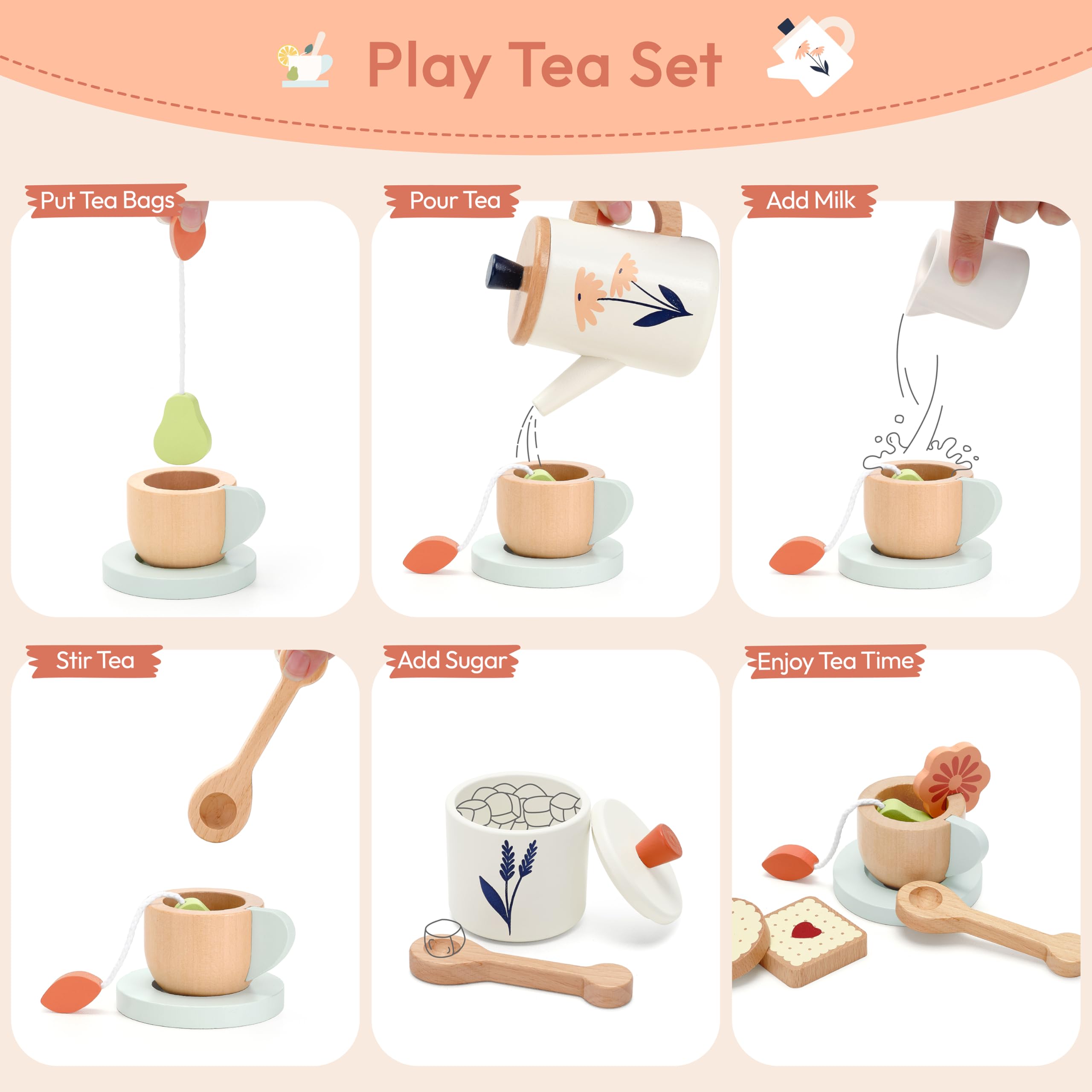 PairPear milk jug and sugar pot in durable kid-safe wood