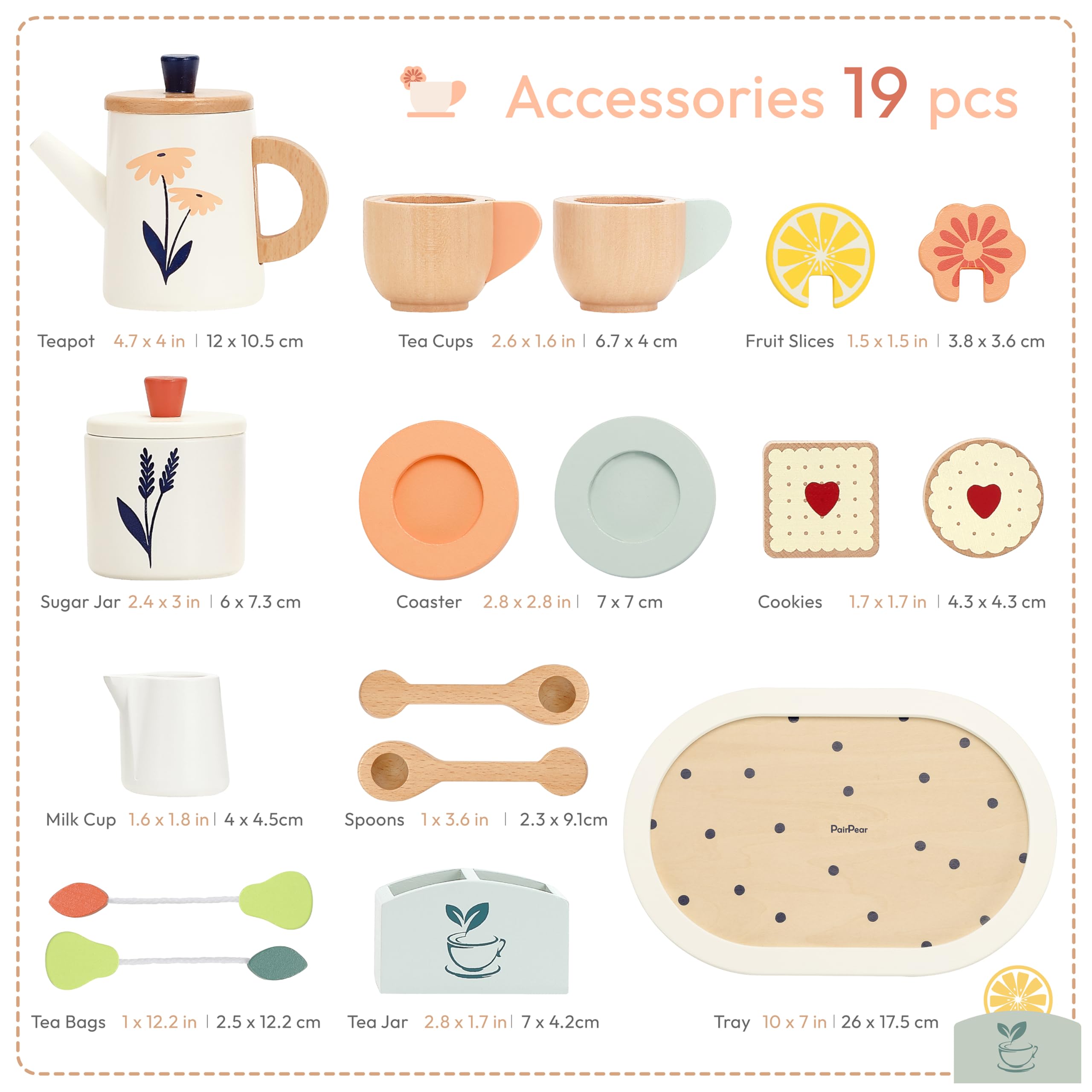 PairPear tea bags, cookies, and lemon slices for pretend snacks