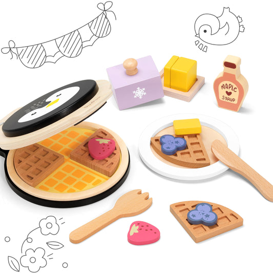 PairPear wooden waffle pieces in four parts for creative building