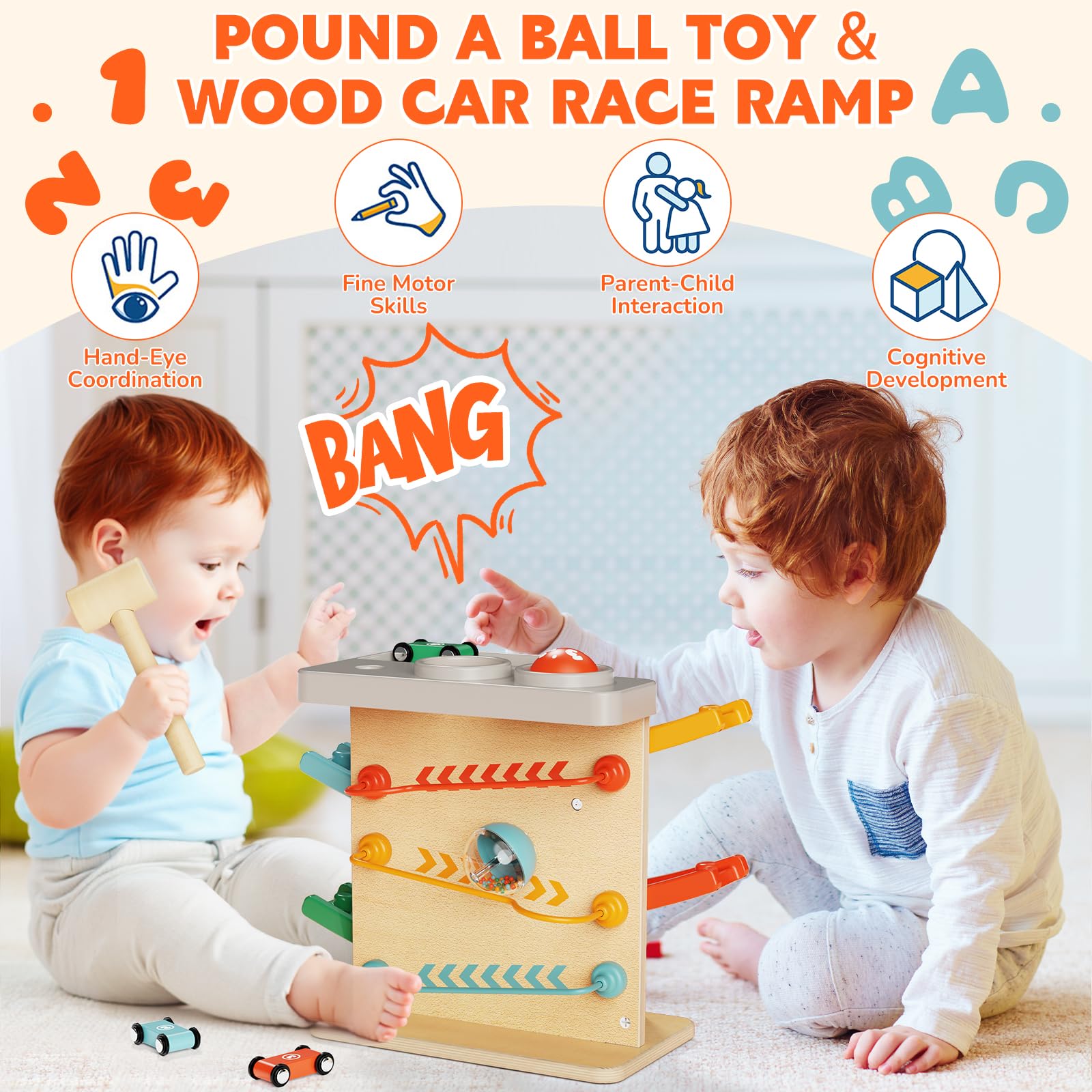 Paisure Rainbow Car Ramp Track sparks imagination with colorful racing action for toddlers.