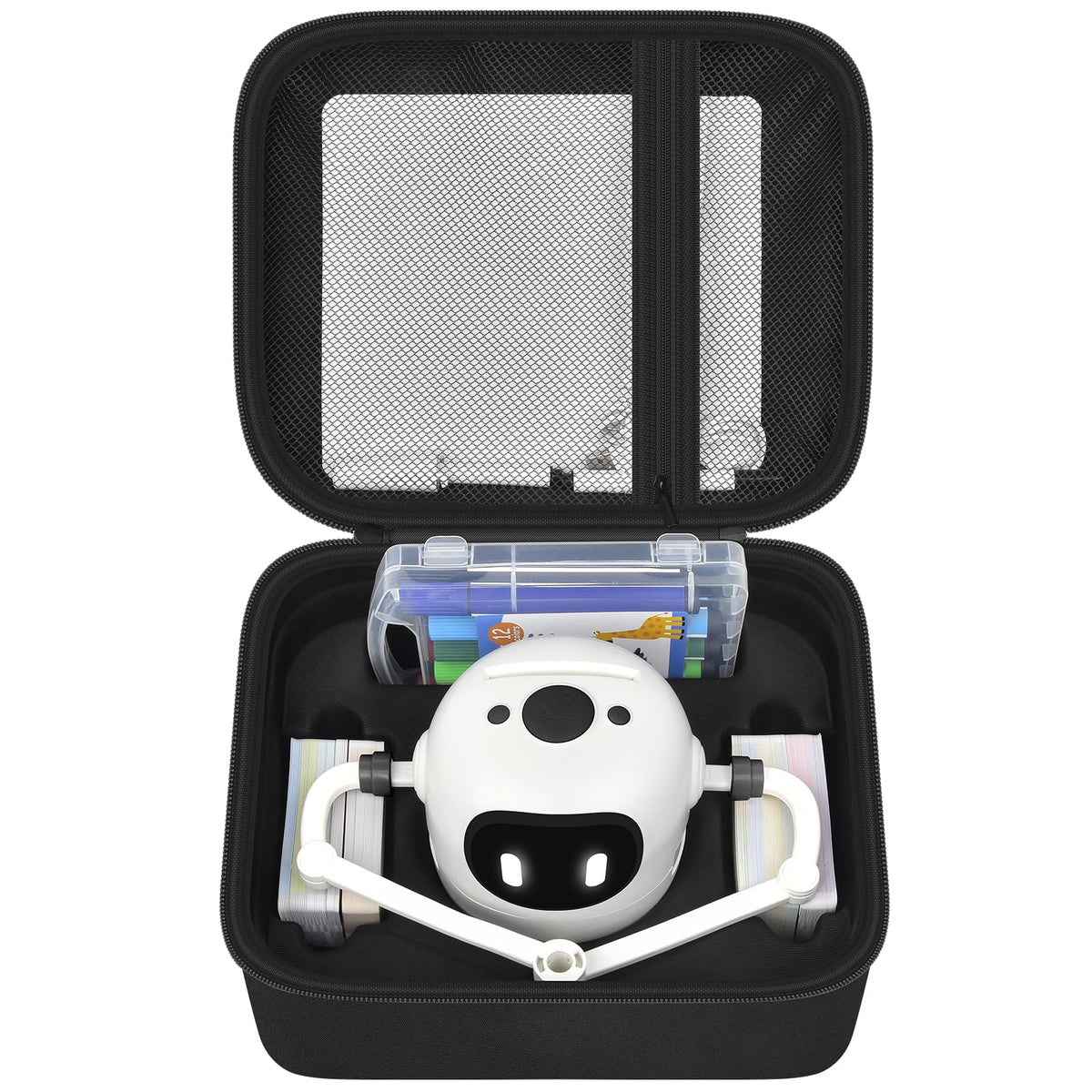 PAIYULE drawing robot carrying case front view showing durable EVA shell for protection