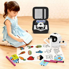 PAIYULE drawing robot carrying case interior grooves holding over 150 drawing cards