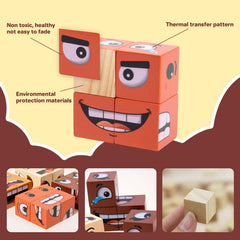 Pajojoqa Face Blocks wooden tiles, tactile learning that engages hands during play.