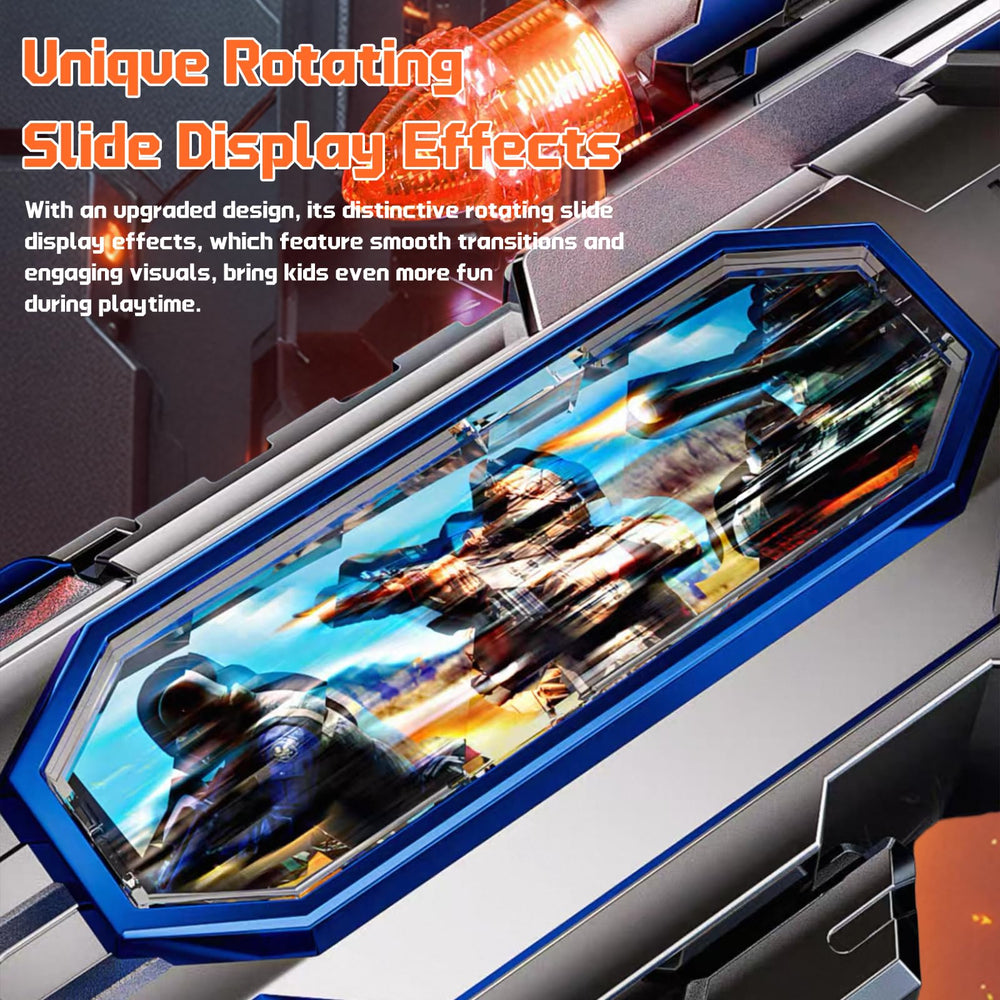 Pakimio glowing retractable bullet feature enhances pretend play.