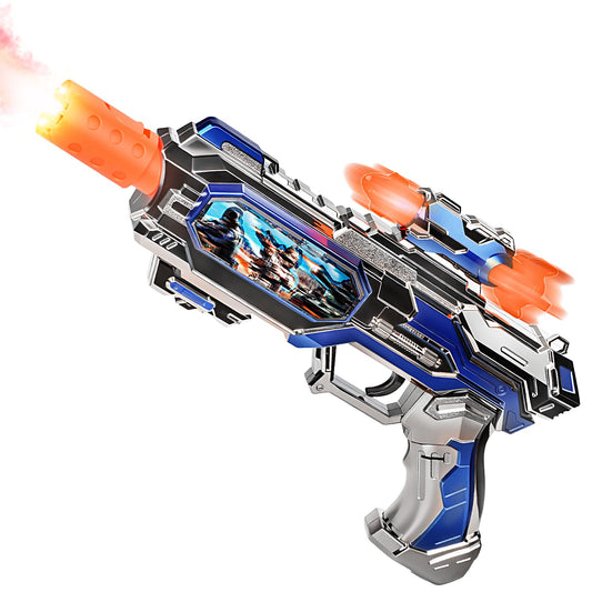Pakimio spray light-up toy gun with sound effects for engaging play indoors and outdoors.