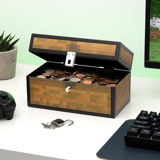Paladone Minecraft Chest Money Box full chest view inspires gamified saving and play