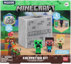 Paladone Minecraft Excavation Kit: block to dig and reveal hidden figures during imaginative play.