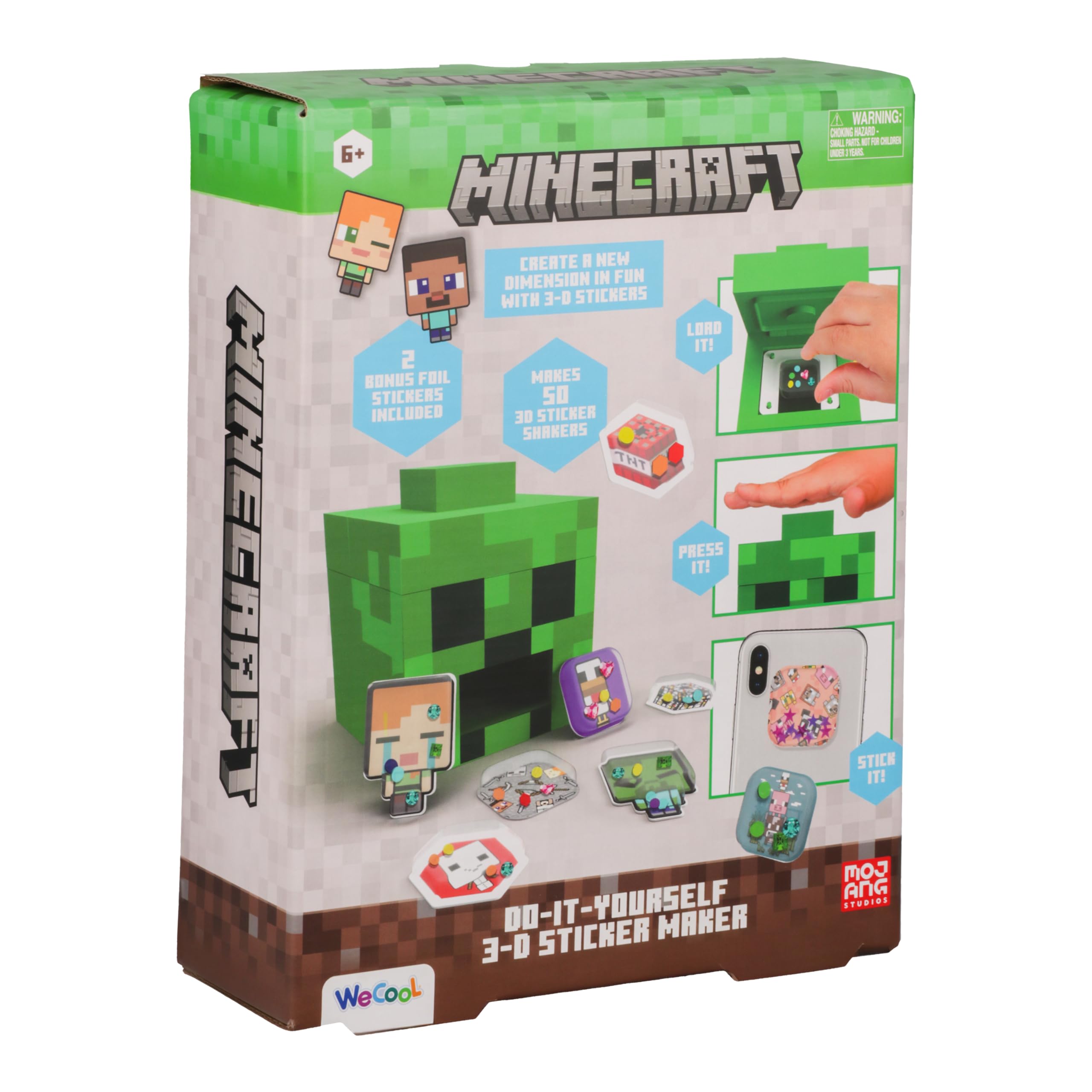 Paladone WeCool Minecraft Creeper 3D Sticker Maker front view for quick creative projects