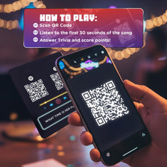 Q The Music QR code scan adds a modern twist to lyric trivia.