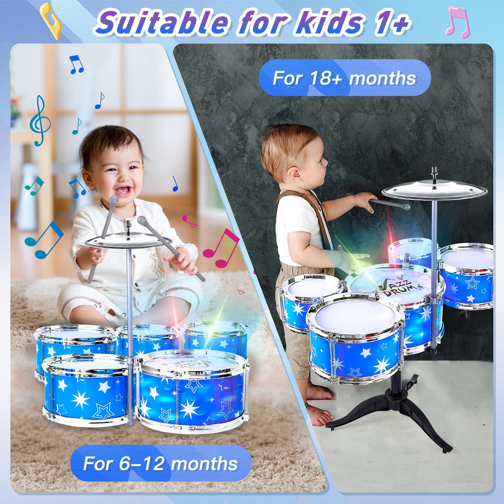 PaLeyFer drum kit two medium drums ideal for early percussion sessions.