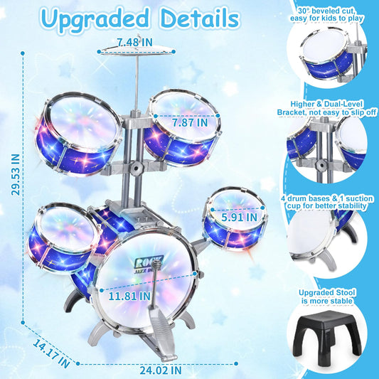 PaleyFer galaxy starry sky theme drum set with vibrant stars