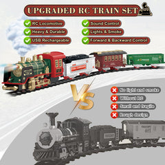 PaLeyFer train set emits smoke and lights to enhance the realistic steam-era feel.