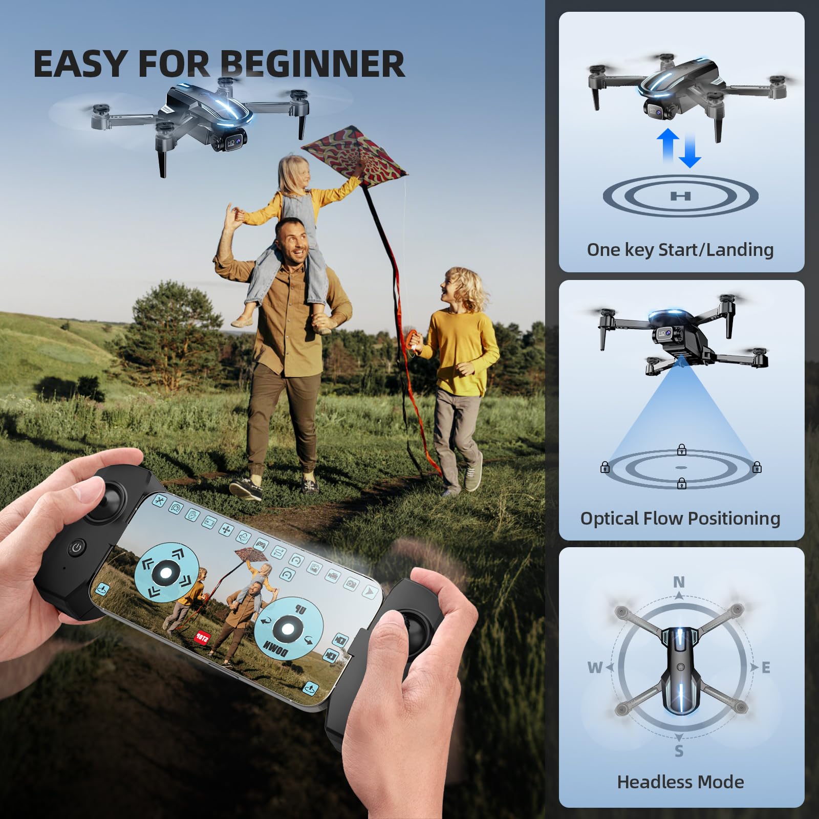 Pallton drone altitude hold stabilizes shots in parks or indoors.