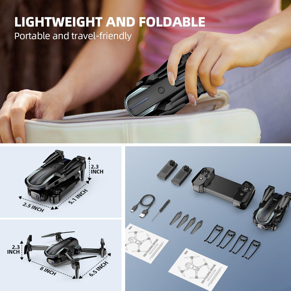 Pallton drone ships with two batteries for extended flight time.