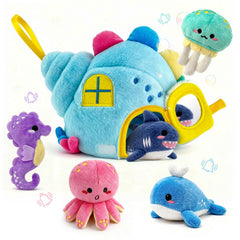 Pamexin ocean toy conch house for babies, soft texture and storage in one