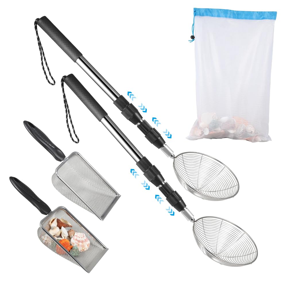 PAMISO Beach Sand Sifter with extendable poles for easy sand screening.