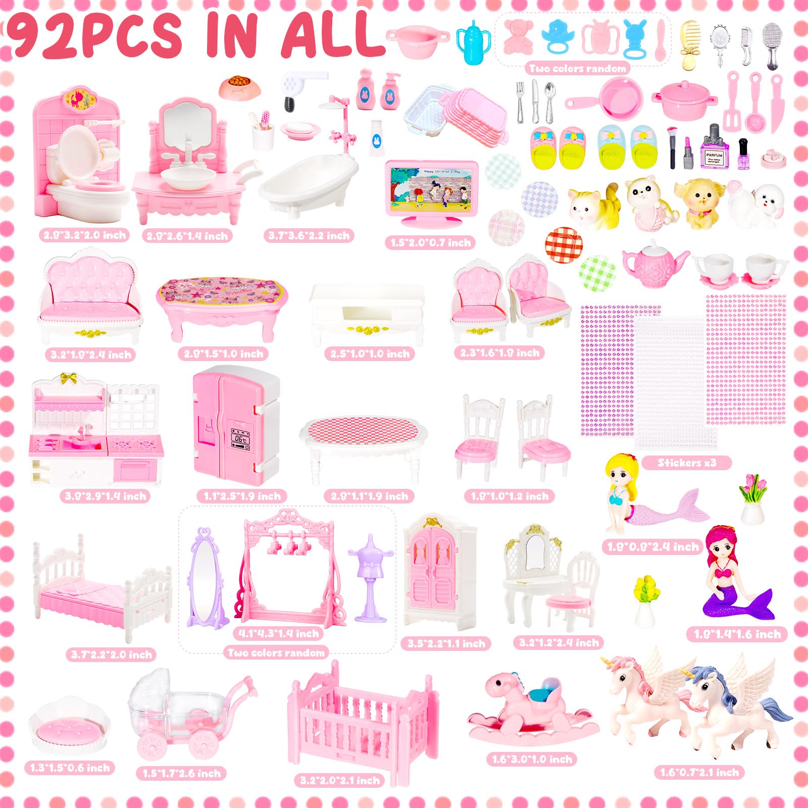 Pamonrueer 92pcs bedroom furniture for 1:12 scale supports storytelling and room styling.