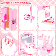 Pamonrueer 92pcs kitchen accessories for dollhouse adds realistic dining and cooking scenes.