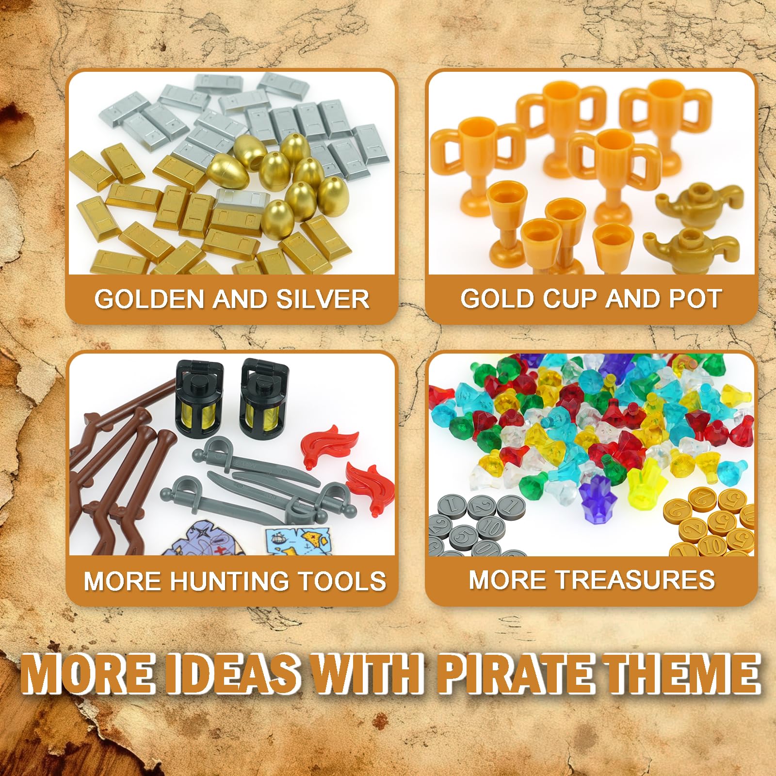 Pamvava gold-coins-diamonds realistic treasure display