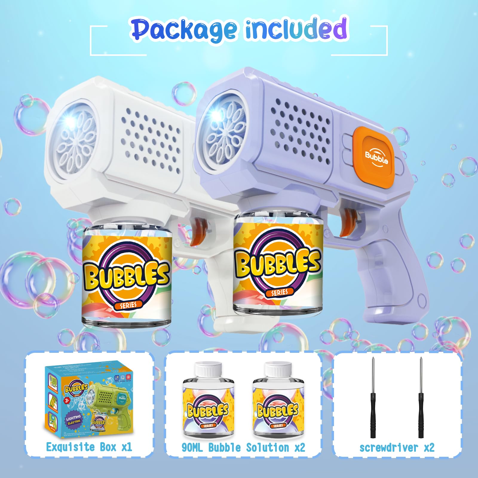 Panacare Bubble Gun includes a secure battery compartment for reliability.
