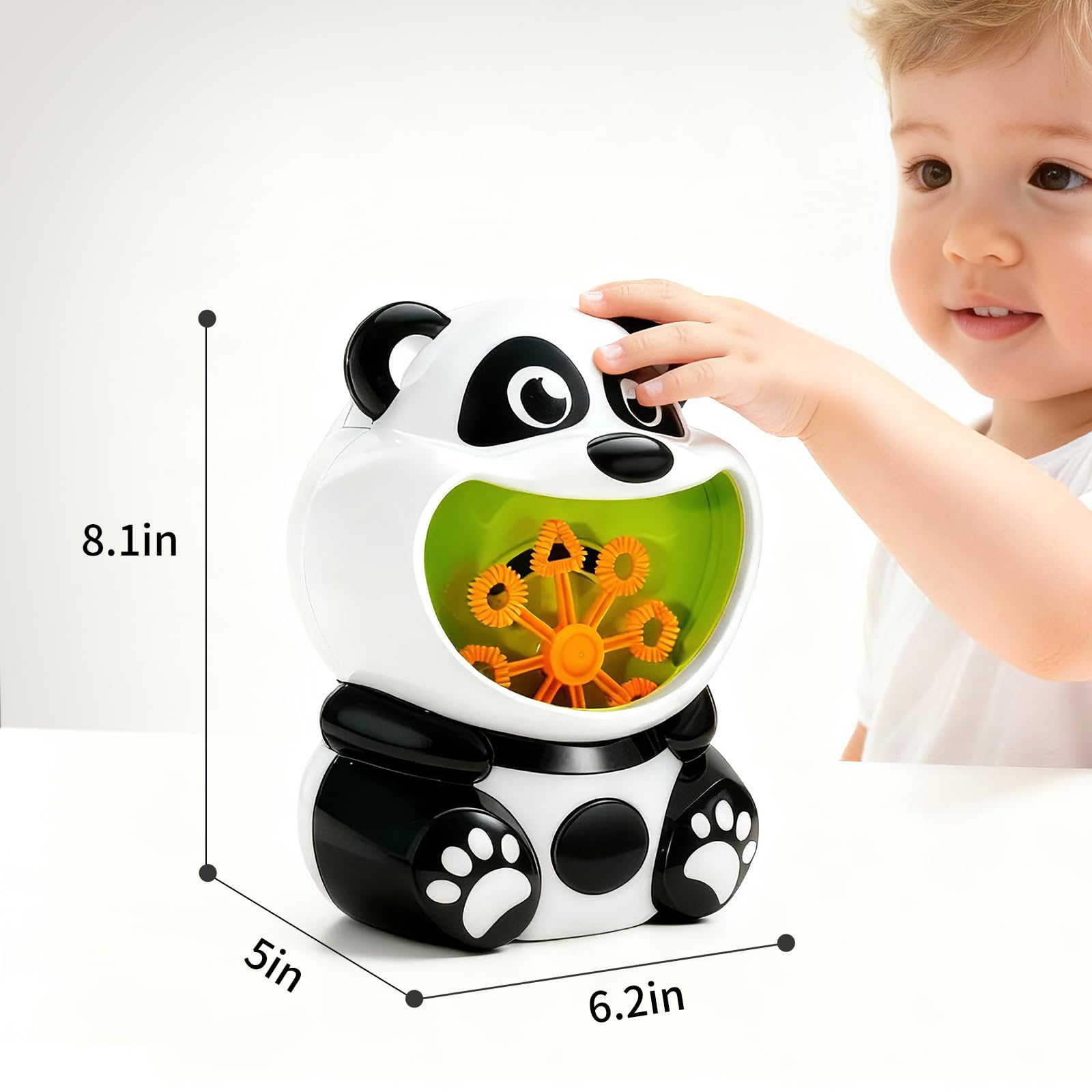 Panda Bubble Machine creates a wide bubble canopy during outdoor play.