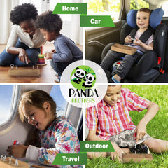 Child playing outdoors with Panda Brothers Montessori toy for independent exploration