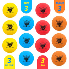 Bright-colored Pandahero balls help kids track fast shots during play.