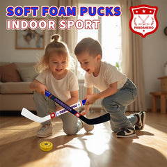 Pandahero pucks with vinyl shell designed for indoor use.