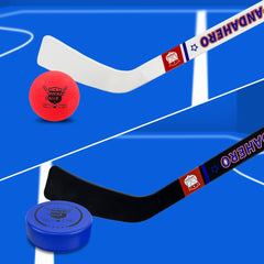 Kids playing indoors with Pandahero mini knee hockey set for active fun