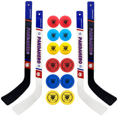 Pandahero mini knee hockey sticks set with white and black sticks for safe indoor play