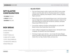 Panini Donruss Soccer 2024-25 packs layout shows six packs per box.