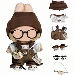 PanniOhye 17cm doll set with puppy-design overalls for imaginative play.
